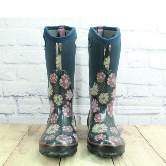 Bogs Classic Multicolor Rubber Pull On Floral Waterproof Tall Winter Boots Sz 7 - Picture 4 of 9